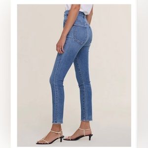 AGOLDE High Rise Pinch Waist Skinny Jeans Amped 29